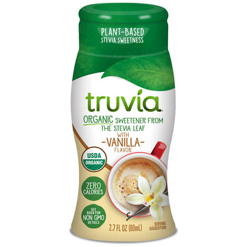 Truvia Organic Zero-Calorie Liquid Stevia Sweetener, 2.7 Fluid Ounce Bottle, Vanilla Flavor