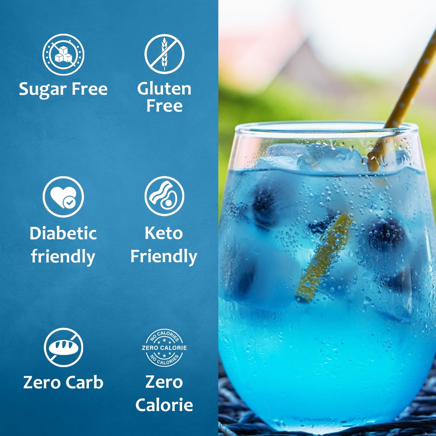Syruvia Sugar-Free Blueberry Syrup - 25.4 Fl Oz Premium Coffee Flavoring Syrup. 0 Calories, Kosher, And Gluten-Free. Perfect For