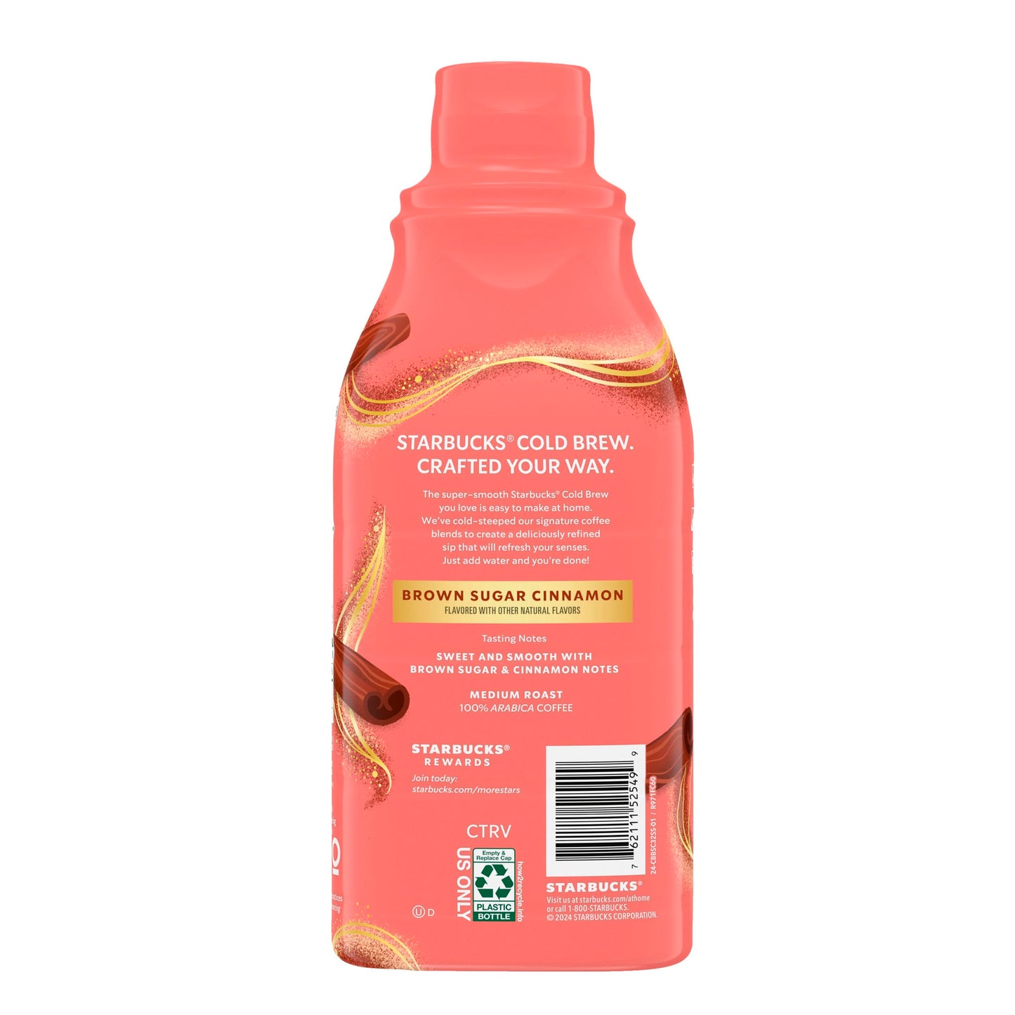Starbucks Cold Brew Coffee Concentrate, Limited Edition Sweetened Brown Sugar Cinnamon, 100% Arabica, Multi-Serve Bottle (32 Fl Oz)