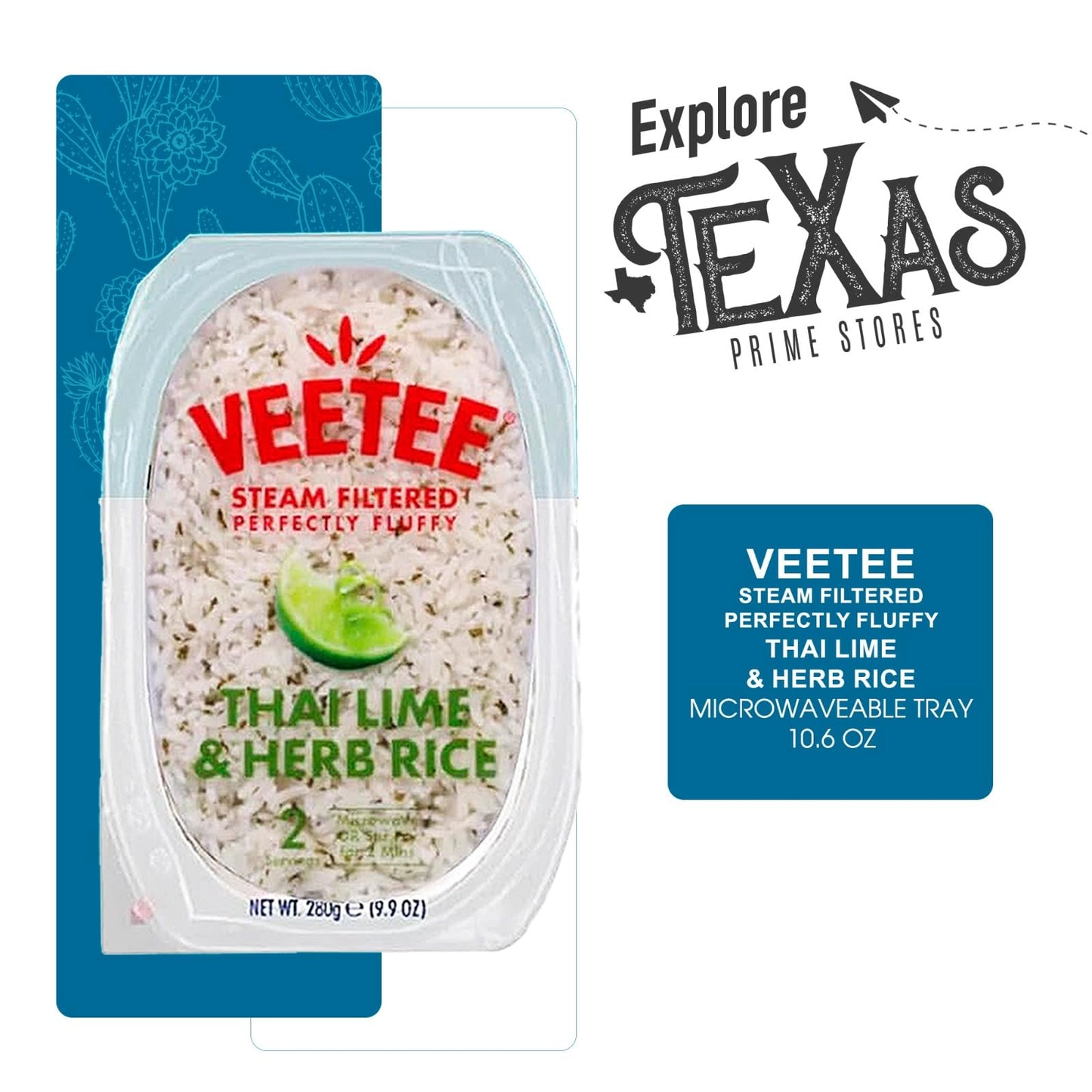 Veetee 6-Pack Thai Lime & Herb Rice Steam Filtered 10.6 Oz Microwaveable Tray