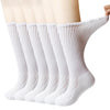 +Md 6 Pairs Non-Binding Men'S Cushioned Moisture Wicking Diabetic Crew Dress Socks 13-15 White