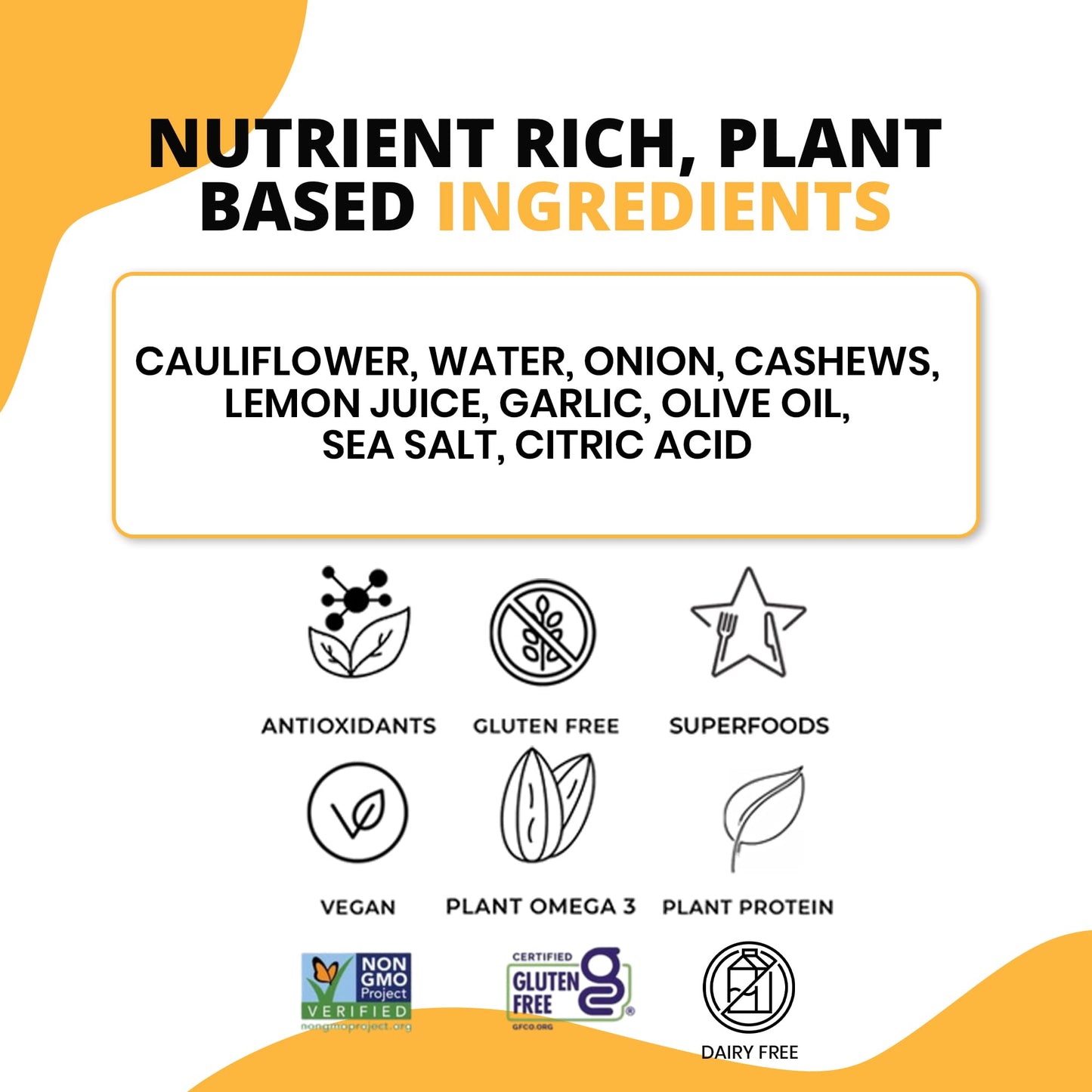 Livwell Dairy-Free Cauliflower Pasta Sauce - Pack Of 6 Plant Based Vegan Alfredo Pasta Sauce With Cauliflower, Roasted Garlic &