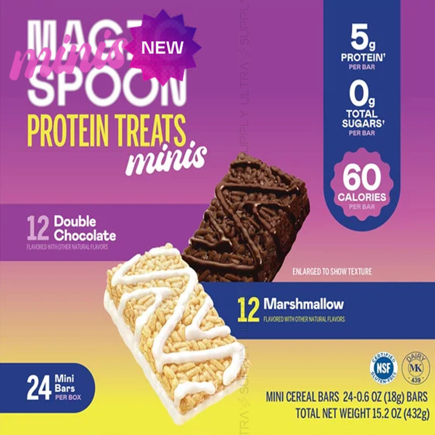 Magic-Spoons Protein Treats Minis (24 Count.) Double Chocolate & Marshmallow, Keto Friendly, 5g Protein, Low Sugar, Gluten-Free 