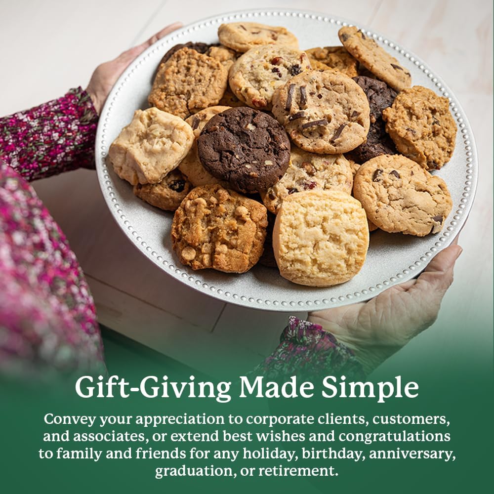 Gold Cookie Gift Box: Fresh Baked Gourmet Assortment - 9 Delicious Cookies For Birthdays, Thank You, Corporate Gifts