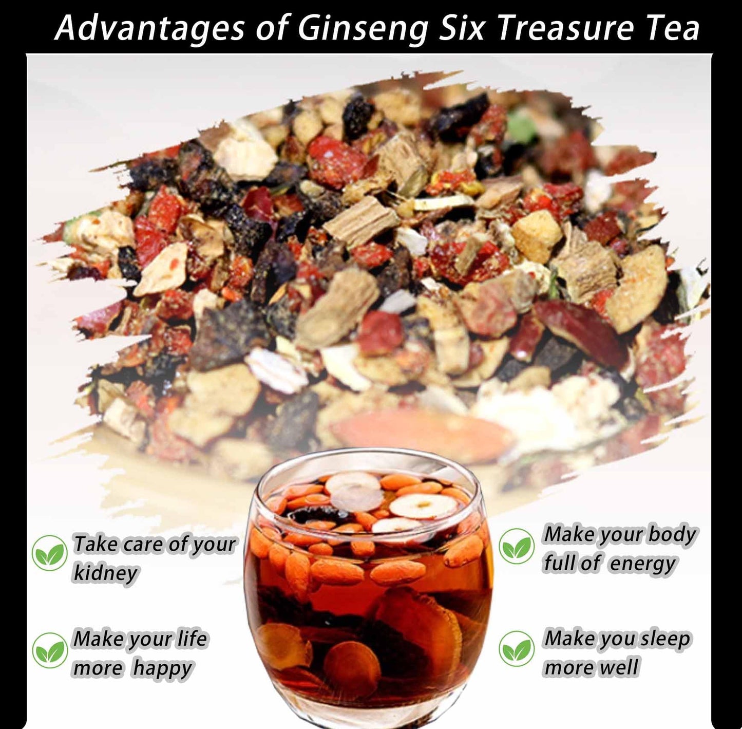 CHINA DETOX TEA Ginseng & Mulberry Herbal Tea - Kidney Cleanse Detox 150g/15bags
