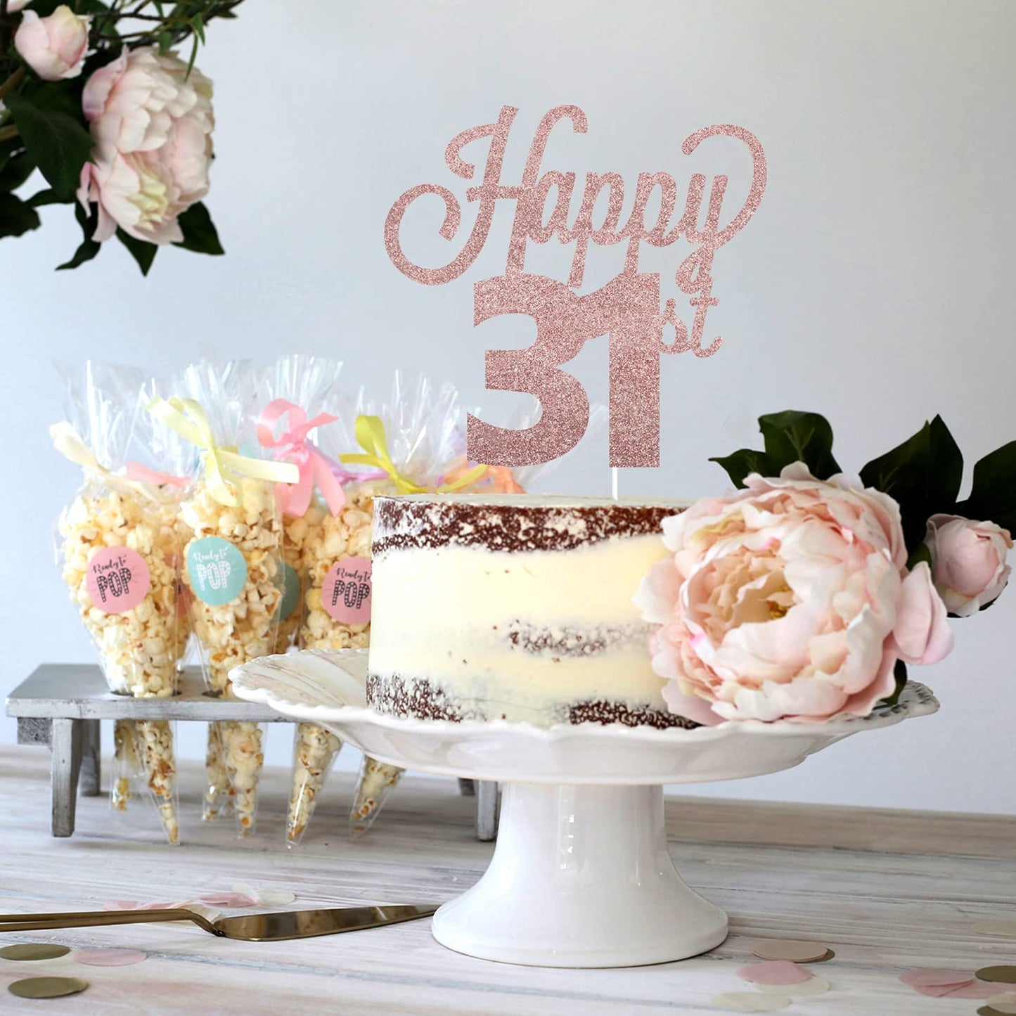 Lingteer Happy 31St Birthday Cake Topper - Cheers To 31St Birthday 31 Years Old Birthday Party Cake Decorations Sign.