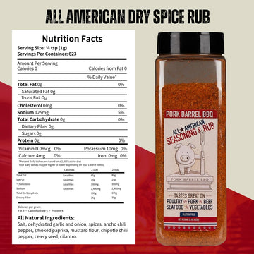Pork Barrel BBQ All-Purpose BBQ Seasoning & Rub, Sugar-Free, Gluten-Free, 22oz Chef Shaker Jar, Pack of 2