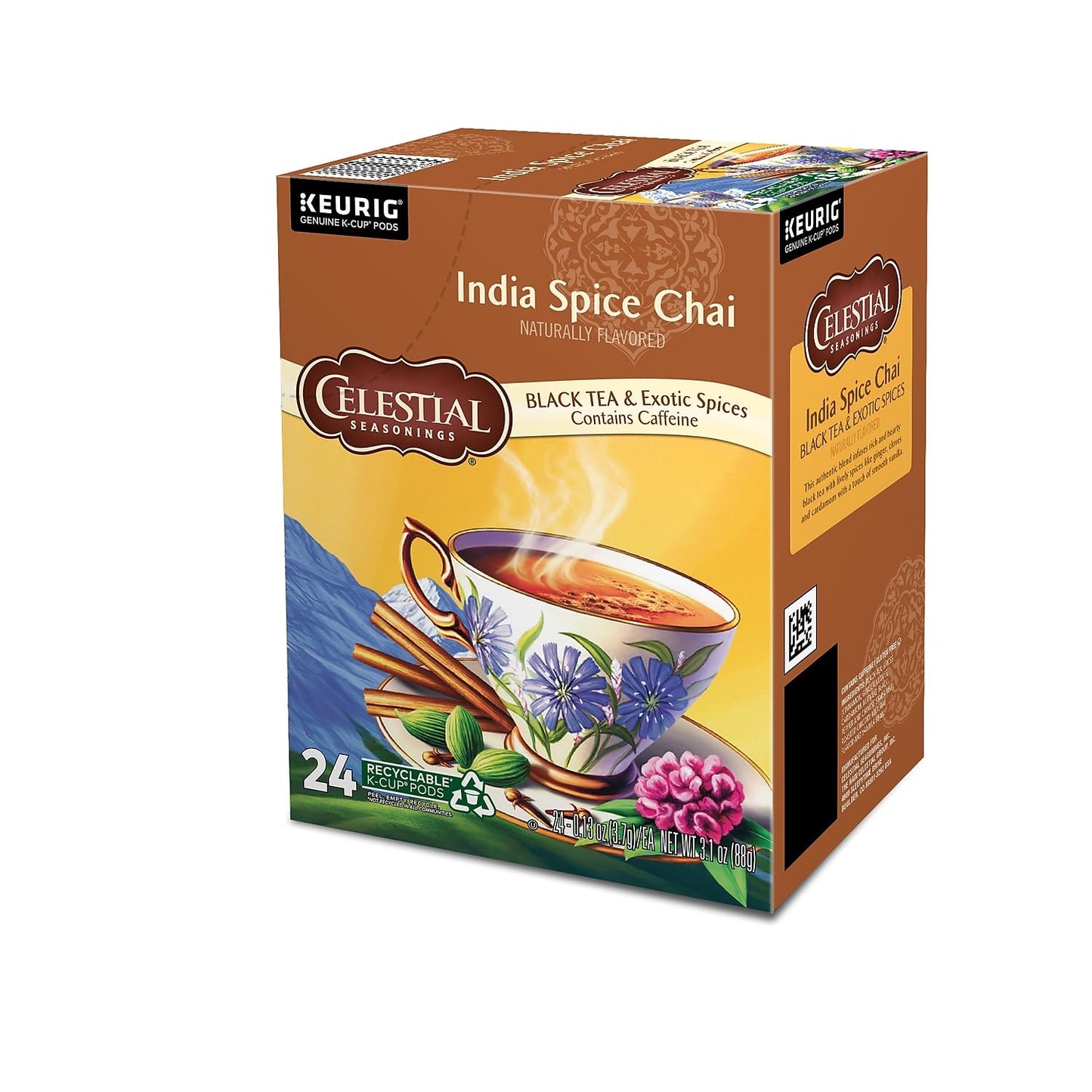 Celestial Seasonings® K-Cup® Pods Original India Spice Chai Tea, Box of 24, 0.35 Ounce