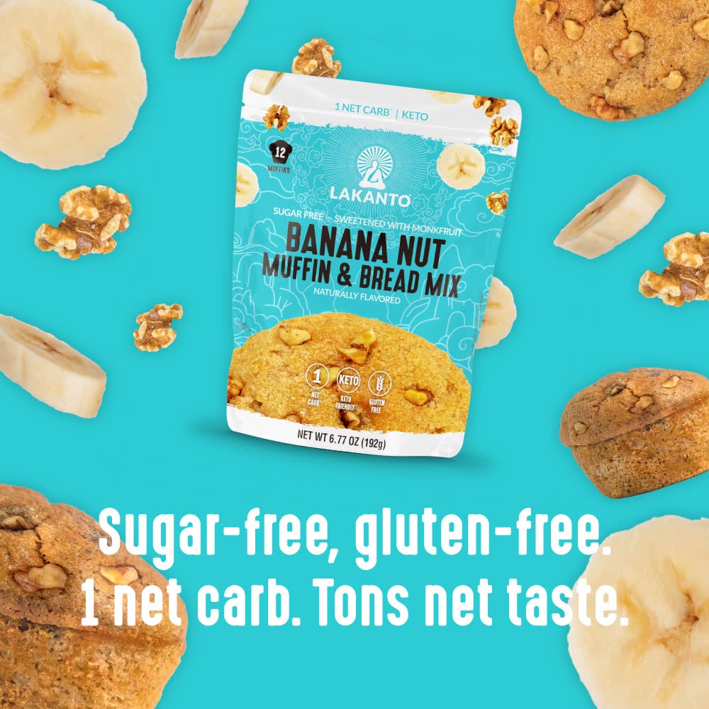 Lakanto Sugar Free Banana Nut Muffin & Bread Mix, Gluten Free, Keto Friendly, 7.06 oz (Pack of 1)