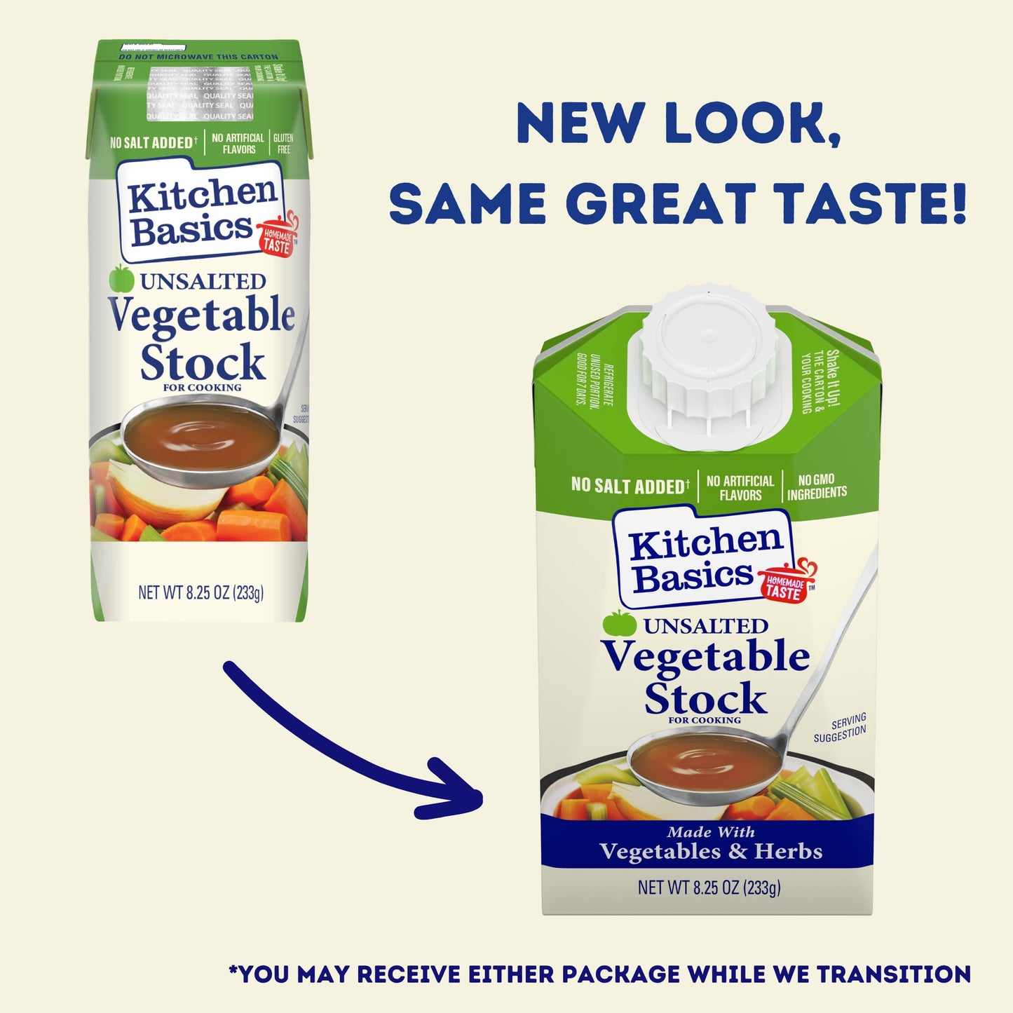 Kitchen Basics Unsalted Vegetable Stock, 8.25 oz Carton, Pack of 12, Model 611443320282