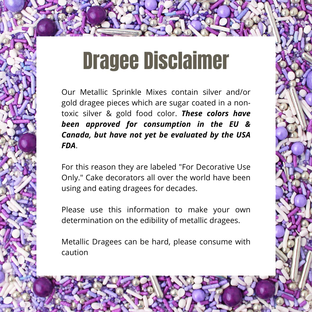 Perfectly Purple Sprinkle Mix| Made in USA By Sprinkle Pop| Monochromatic Mix of Rich Purples| Purple White Sprinkles For Decora