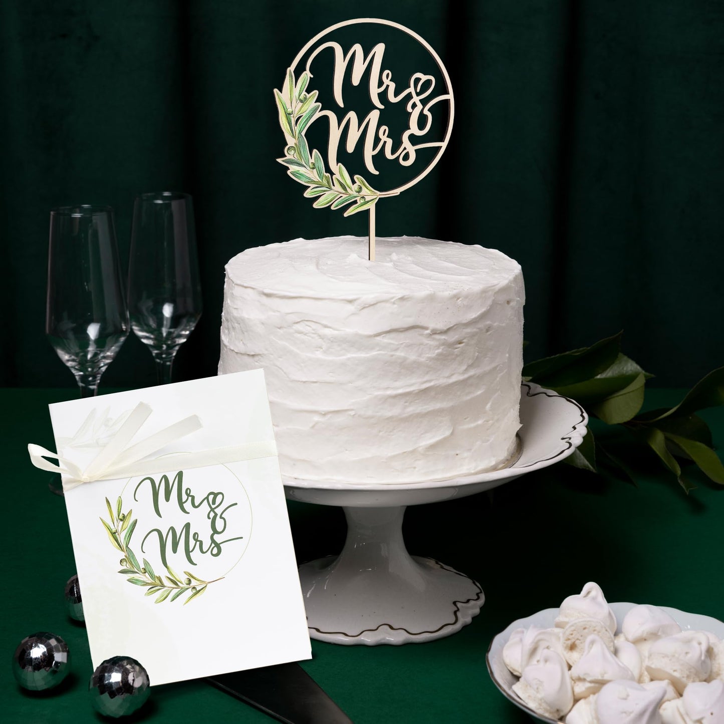 Wooden Mr And Mrs Cake Topper, Rustic Wedding Cake Toppers Bride And Groom, Novios Para Pastel De Boda, Wedding Essentials Must Have 2025, His And Hers Gifts (Greeny)