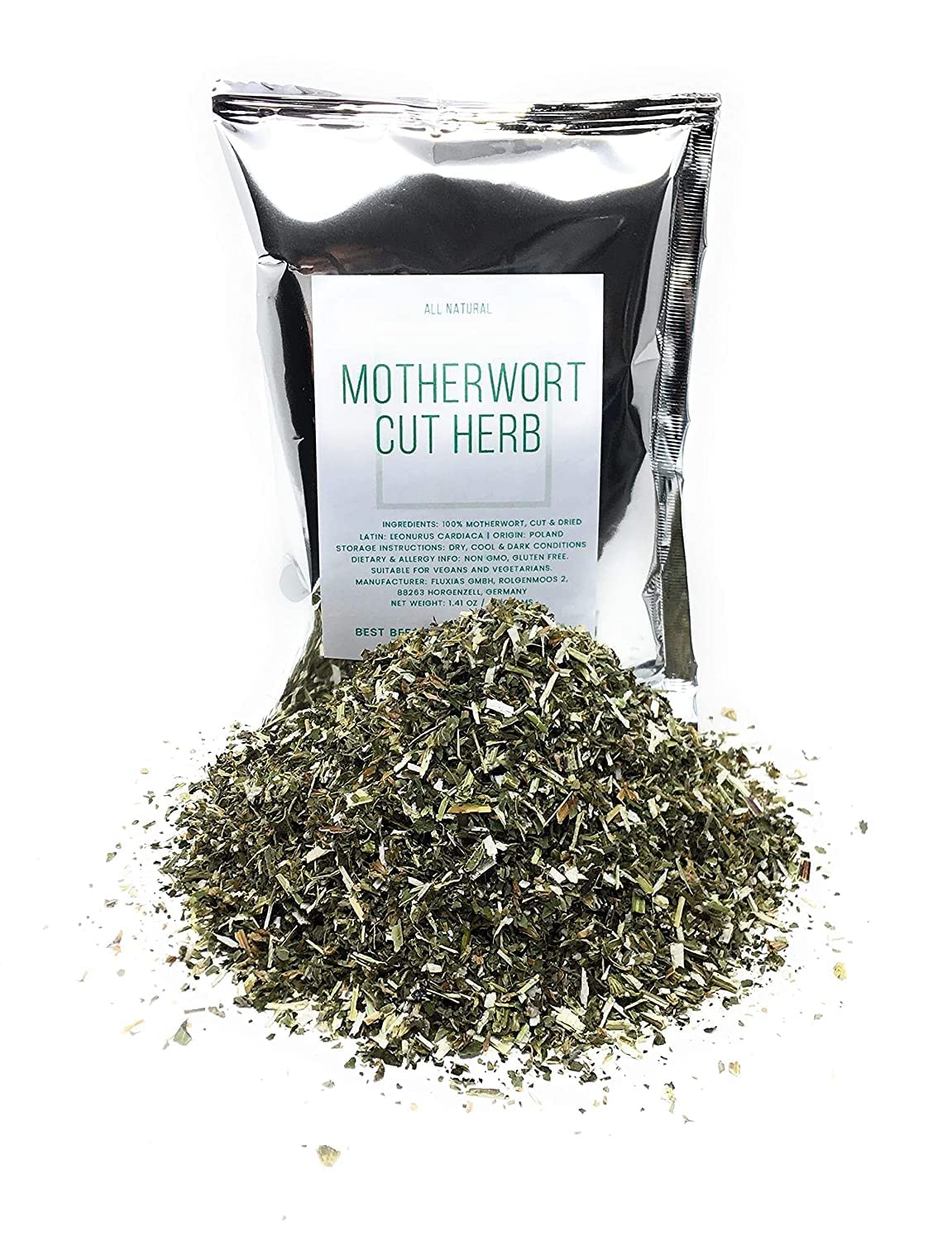 Motherwort Herbal Tea - Ingredients: 100% Natural Motherwort, Cut & Dried Leonurus Cardiaca - Origin: Poland - Net Weight: 1.41