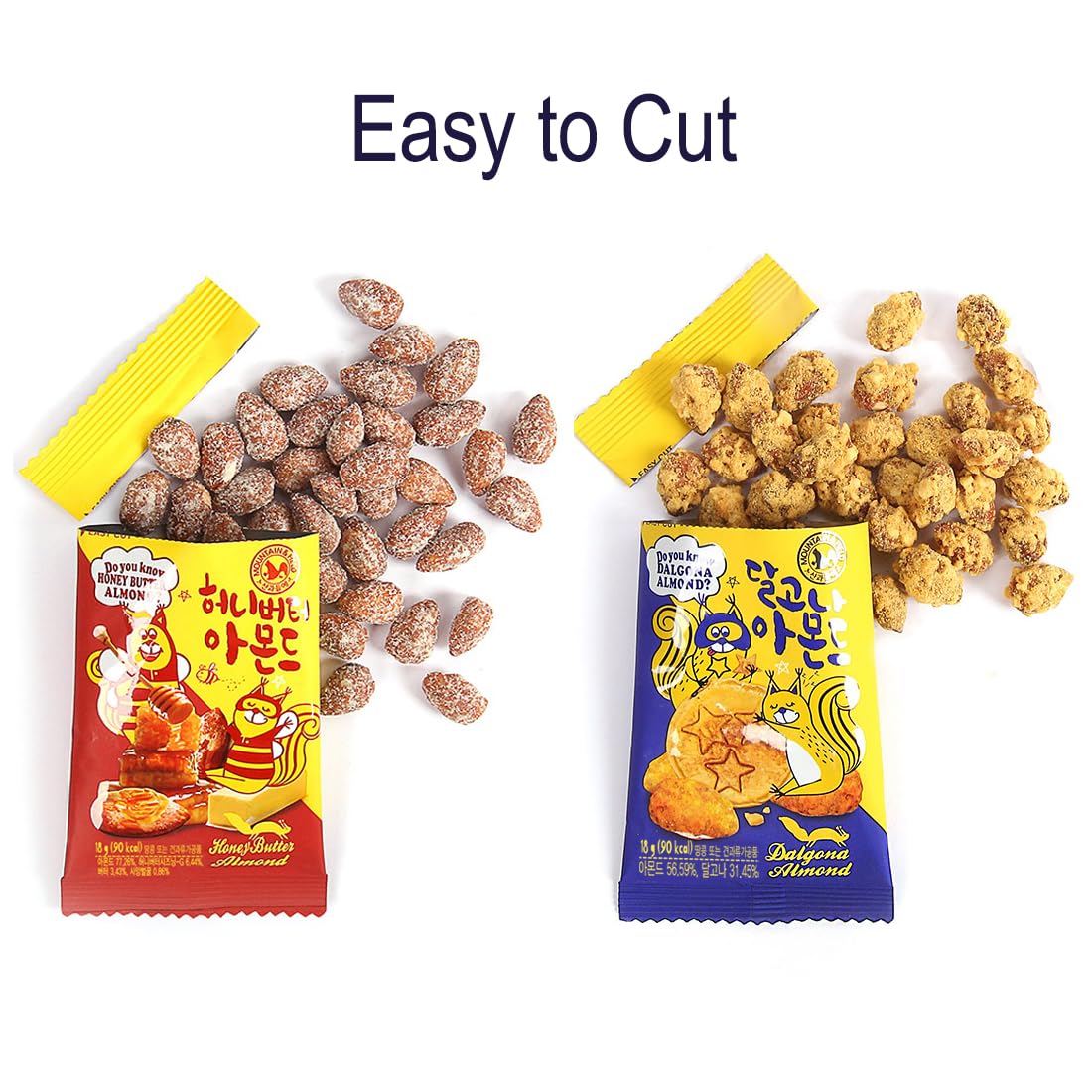Minecook Dalgona Seasoned Almonds Snack | Work, Trip, Camping, Party Snacks | Korean Souvenir (0.63Oz * 10 Packs)