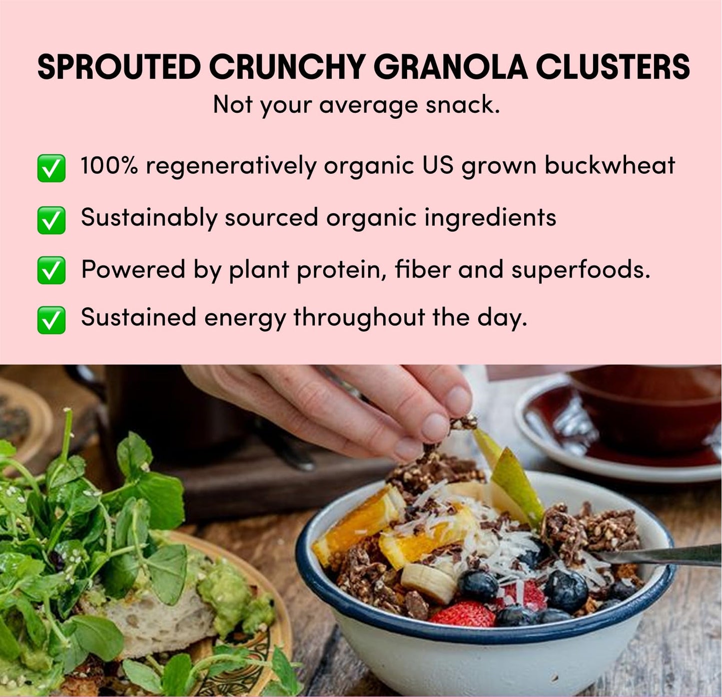 Lil Bucks Clusterbucks Superfood Clusters - Grain-Free Keto Granola, Gluten-Free, Organic, 6 Ounce (Pack of 6), Variety #1