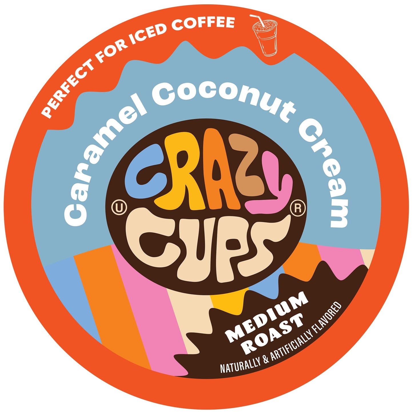 Crazy Cups Flavored Coffee for Keurig K-Cup Machines, Coconut Caramel, 22 Single Serve Pods, Recyclable