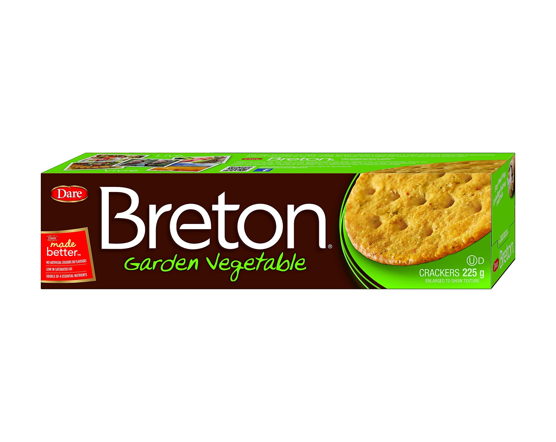 Dare Breton Crackers 8 Box Healthy Snacks, Garden Vegetable 96 Ounce (Pack of 12)