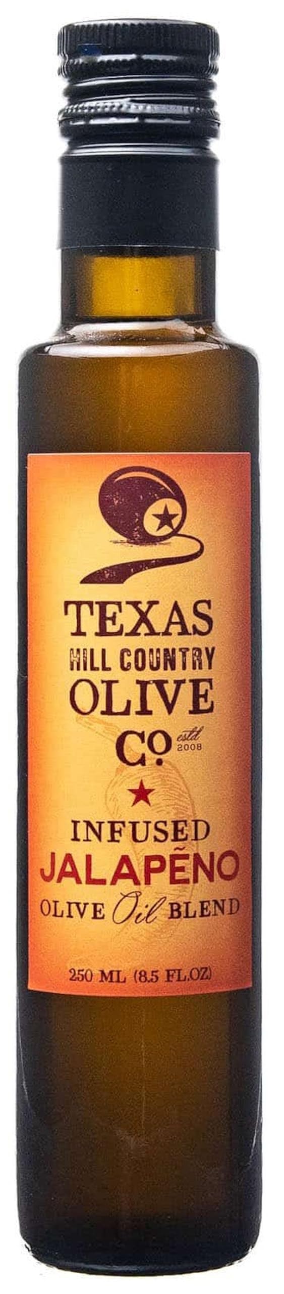Texas Hill Country Olive Co Jalapeno Infused Olive Oil, Cold Pressed Gourmet EVOO, 8.5 oz, No Artificial Flavors, Made in Texas