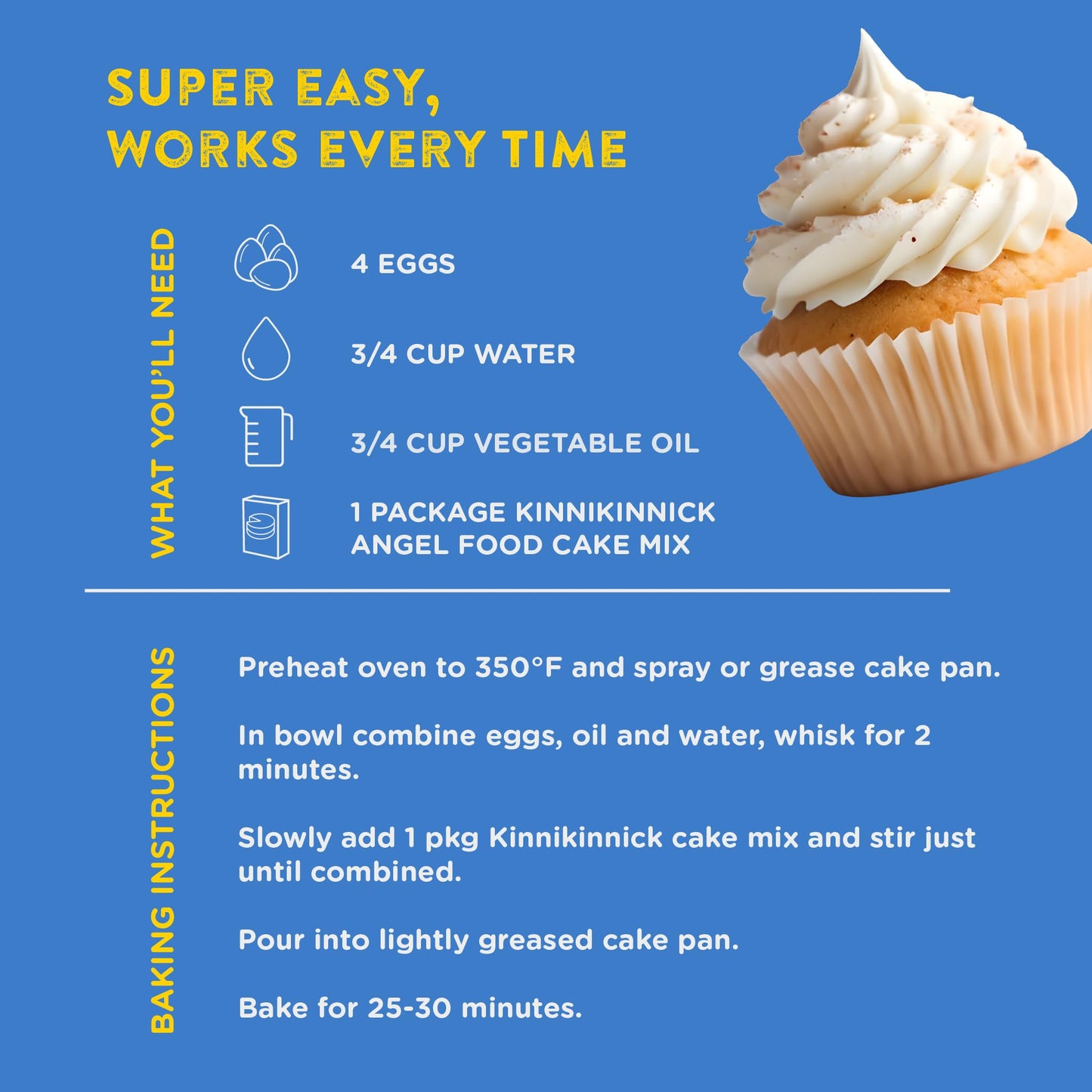 Kinnikinnick - White Cake Mix - Gluten Free, Allergy Friendly Cake Mix - 17.6 Oz. Boxes - 6 Pack