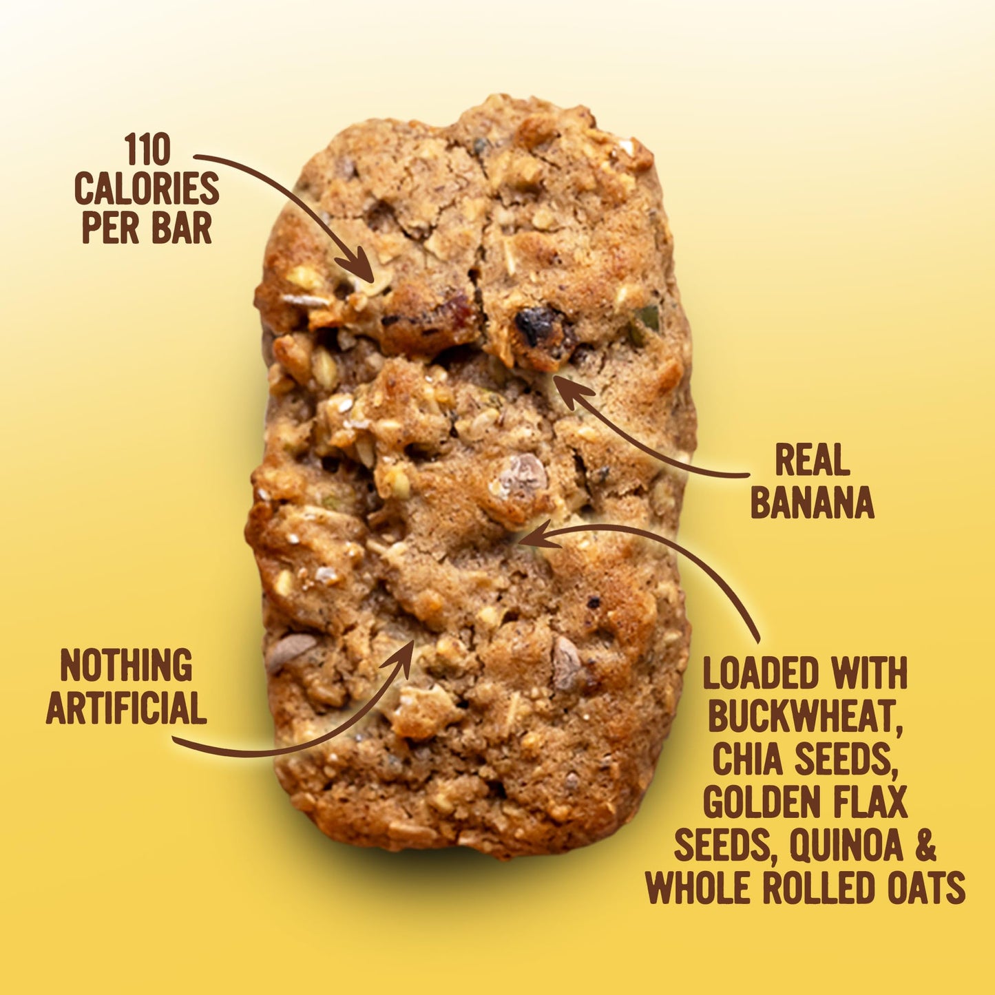 Cooper Street Banana Bread Granola Bakes (48 Count) - Individually Wrapped Soft and Chewy Granola Bars Bulk - Dairy, Soy, Peanut