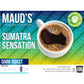 Mauds Sumatra Dark Roast Coffee Pods  100 ct | Sumatra Sensation Coffee | 100% Arabica Dark Roast Coffee | Solar Energy Produced Recyclable Pods Compatible with Keurig K Cups Maker