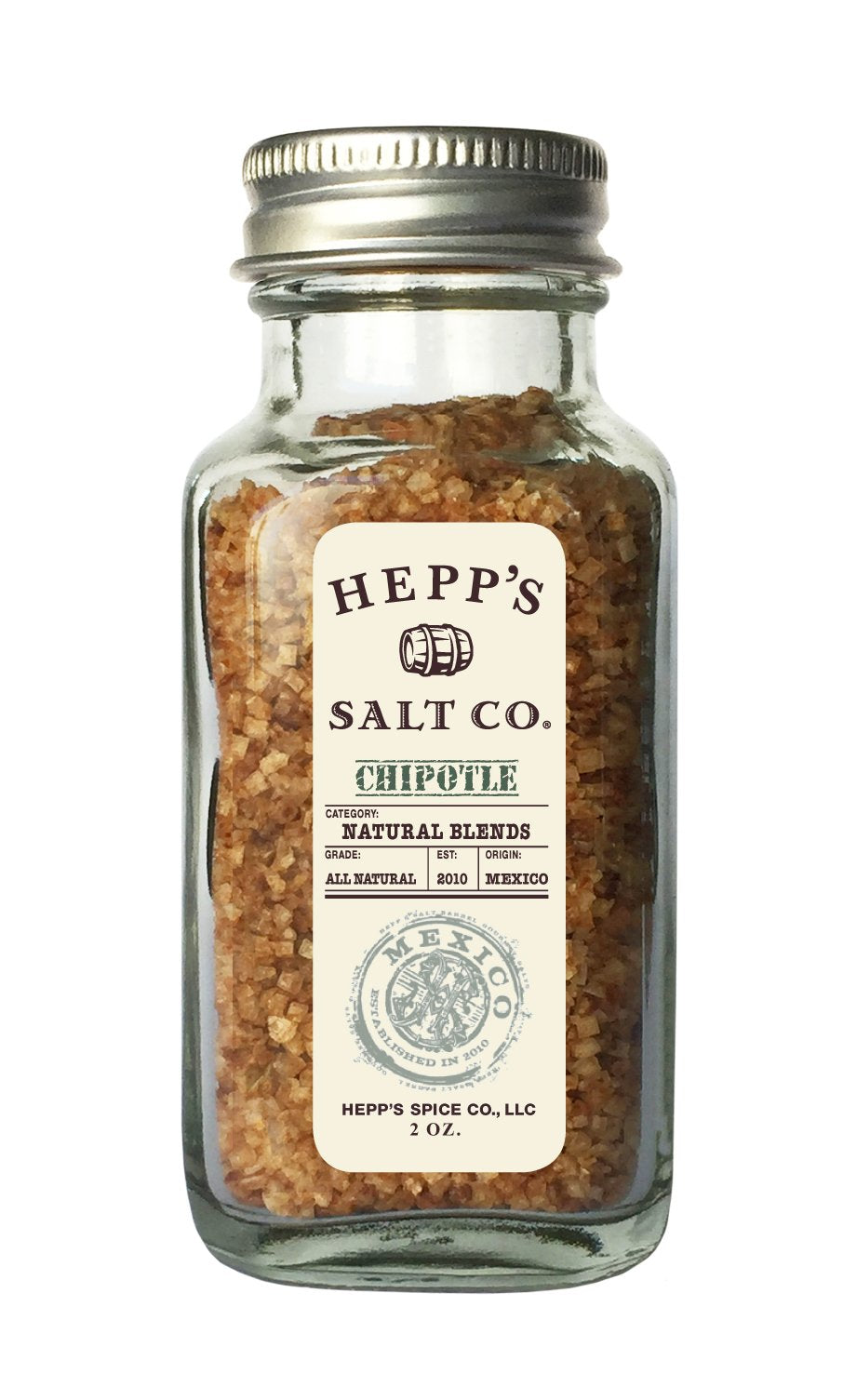Hepps Salt Co. Chipotle Sea Salt, 2oz - Seasoning for Cooking and Grilling