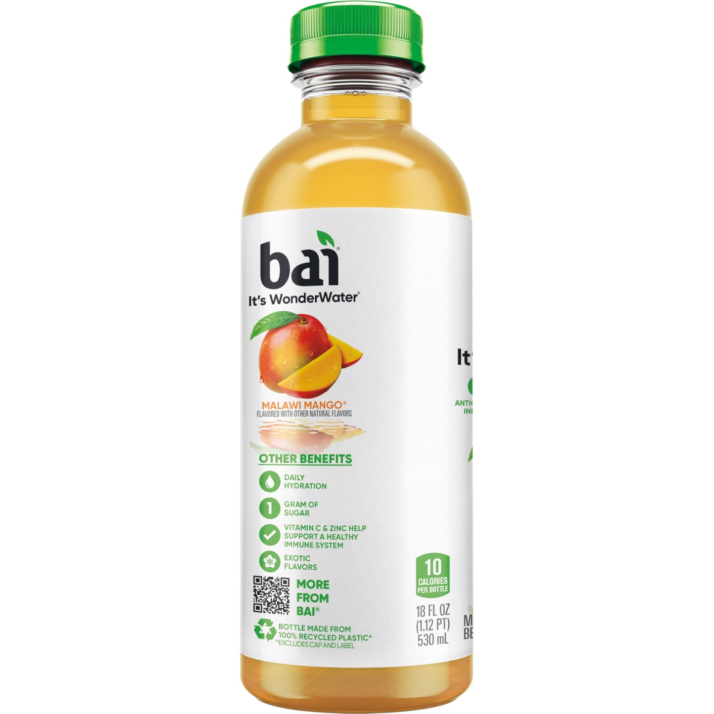 Bai Antioxidant Infused Water Beverage  Malawi Mango  with Vitamin C and No Artificial Sweeteners  18 Fluid Ounce Bottle  12 Pack