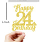 24 Birthday Cake Toppers-Gold Glitter, 24Th Cake Topper For Men,24 Cake Topper For Women, 24Th Birthday Decorations,24Th Birthda