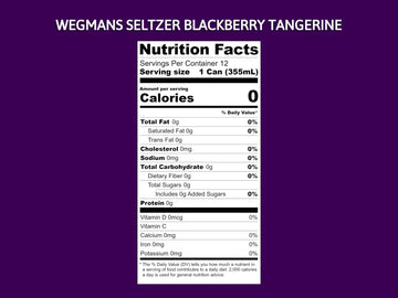 Wegmans Sparkling Water Blackberry Tangerine (12 Cans Pack) | 0 Calories | 0 Sugar | 0 Sodium | Vegan + Coffee Candy Market Bask