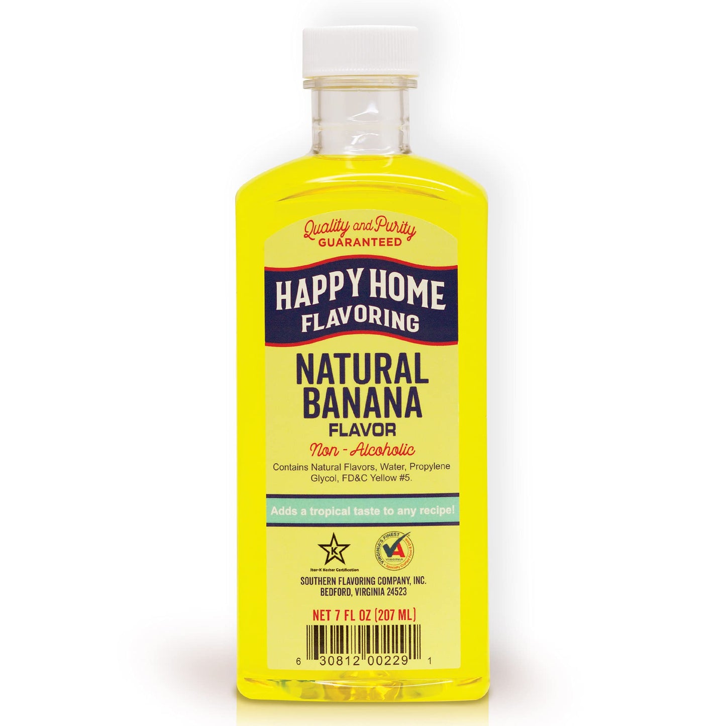 Happy Home Natural Banana Flavoring, Non-Alcoholic, Certified Kosher, 7 Fl Oz
