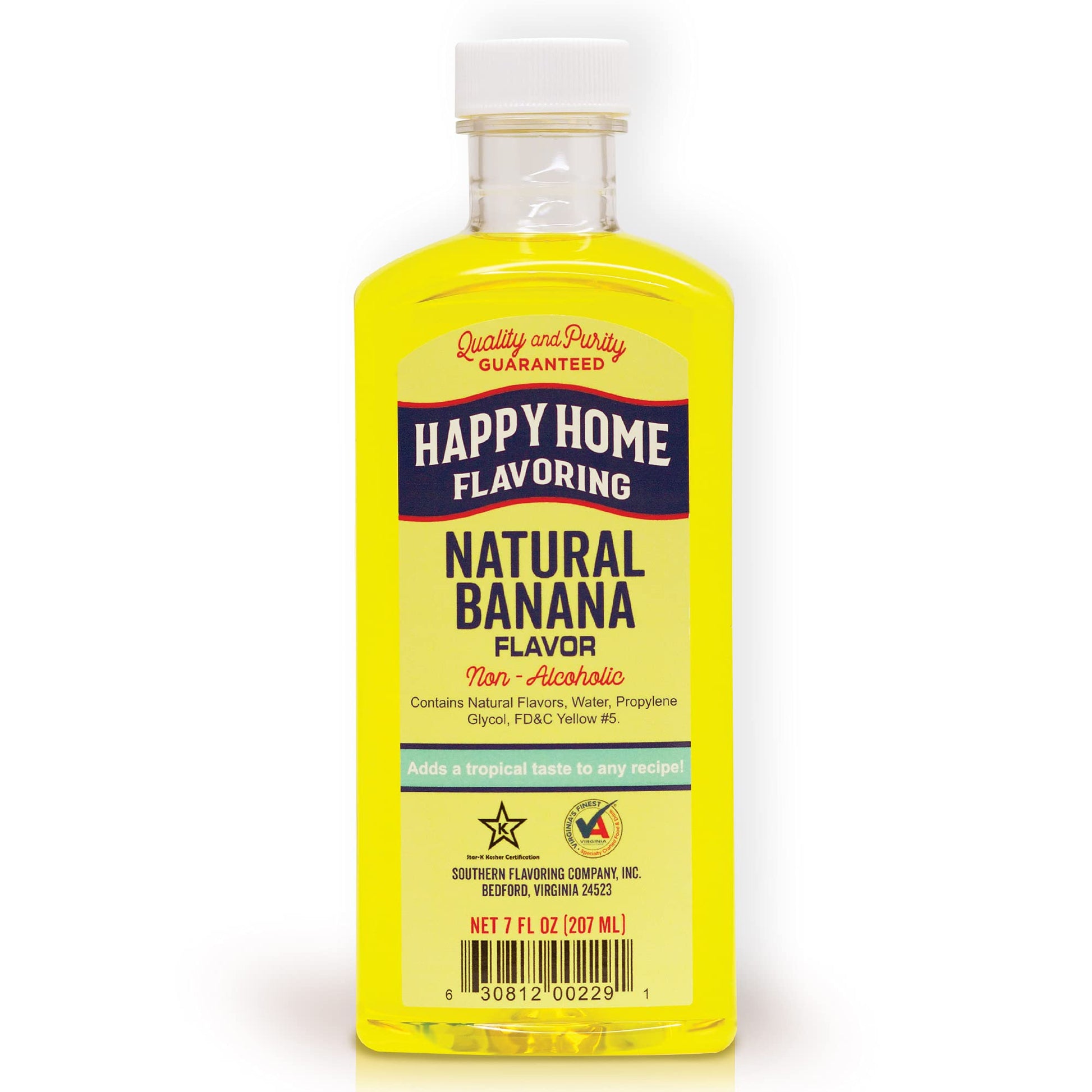 Happy Home Natural Banana Flavoring, Non-Alcoholic, Certified Kosher, 7 Fl Oz