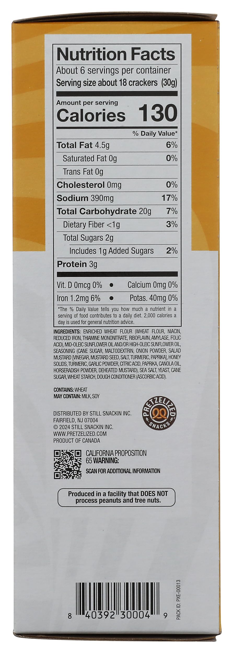 Pretzelized Snacks Cracker Pretzl Hny Mstrd 6.5 OZ
