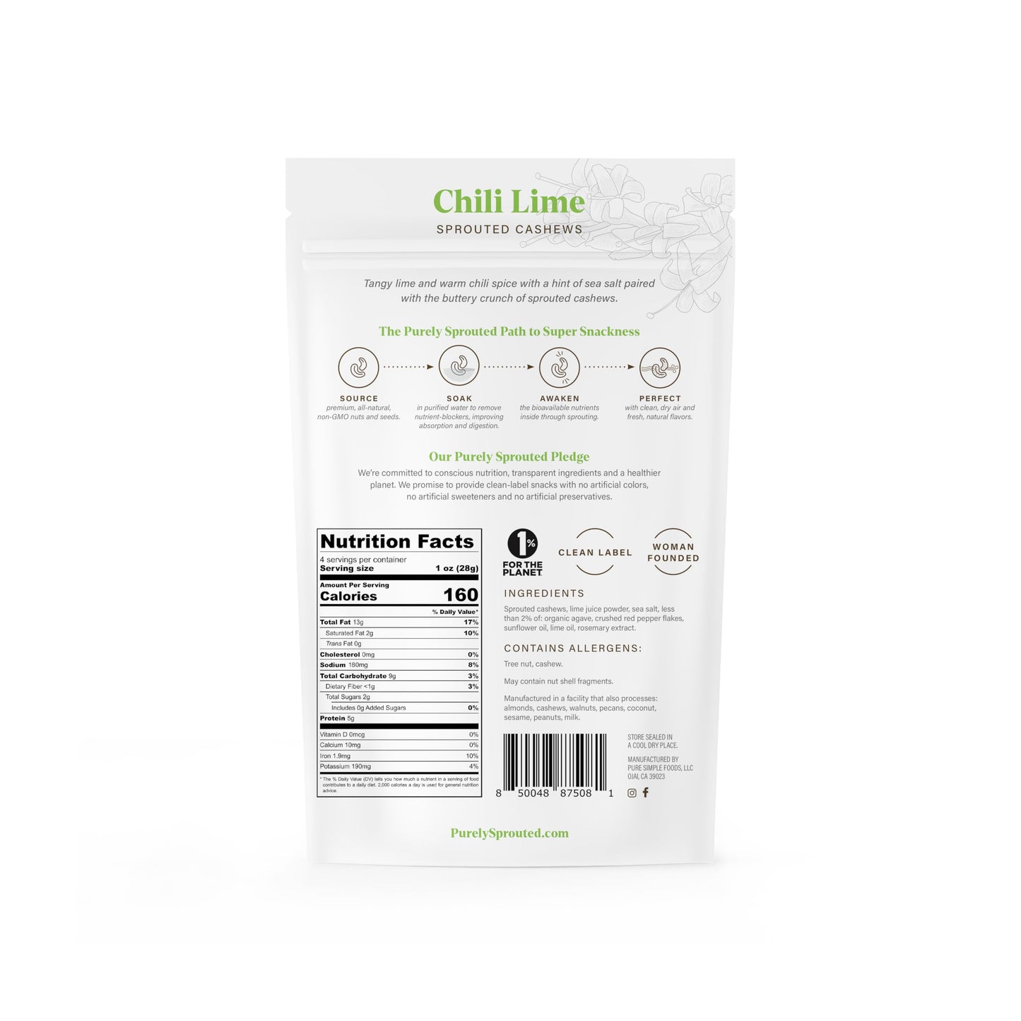 Purely Sprouted Nuts About Nuts, Non-Gmo Superfood For Healthy, Certified Usda Organic, Gluten-Free Snacking (4 Oz, 6 Pack)