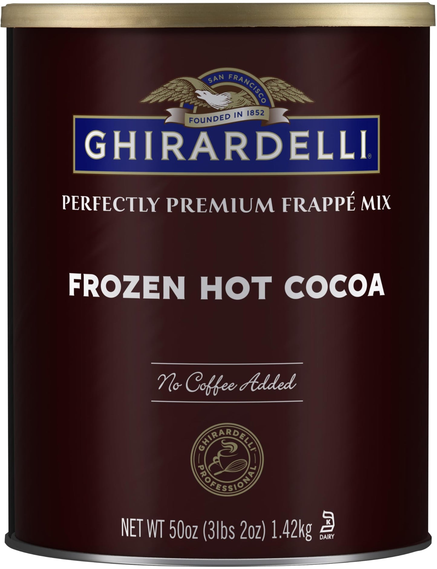 Ghirardelli Frozen Hot Cocoa Premium Frappé 3.12lbs with Barista Spoon - 2 Piece Set