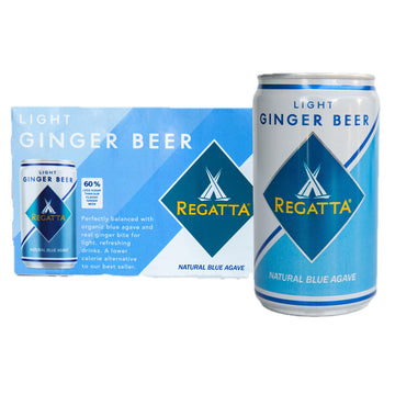 Regatta Craft Mixers Light Ginger Beer, All-Natural Ingredients, 7.5oz Cans, Pack of 24