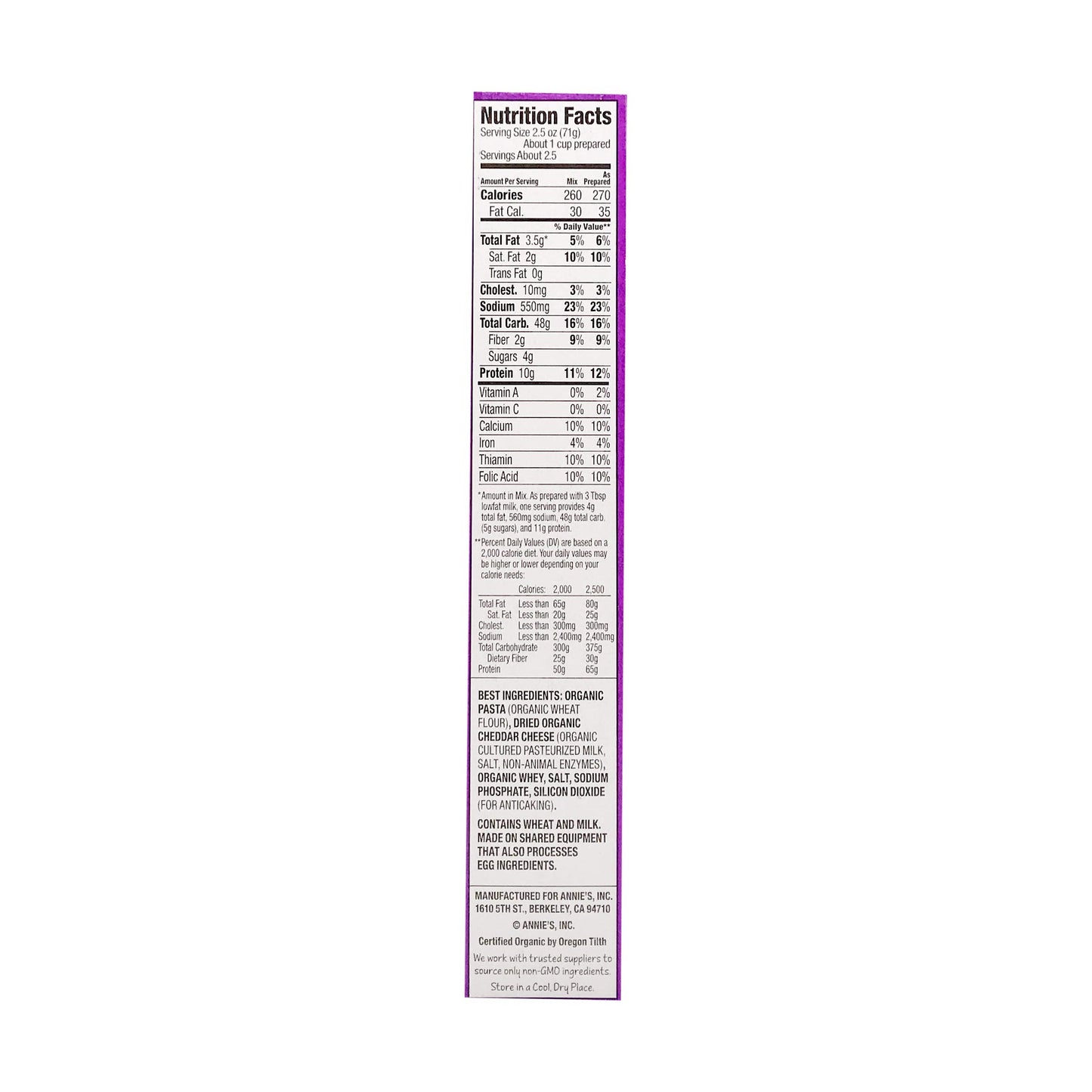 Annie's Homegrown Organic Macaroni & Cheese - Shells & White Cheddar - 6 oz