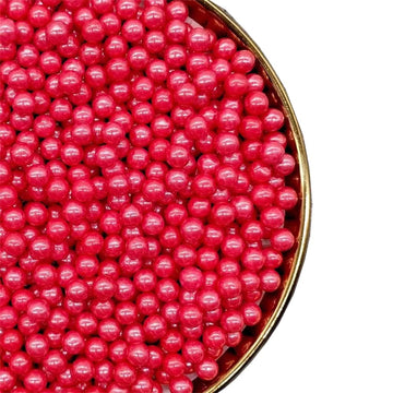 Red Sprinkles Edible Pearls,Cake Sprinkles 130G 4.6Oz,Cookie Sprinkles,Sugar Pearl, Edible Candy Pearls For Cake Cupcake Decorat