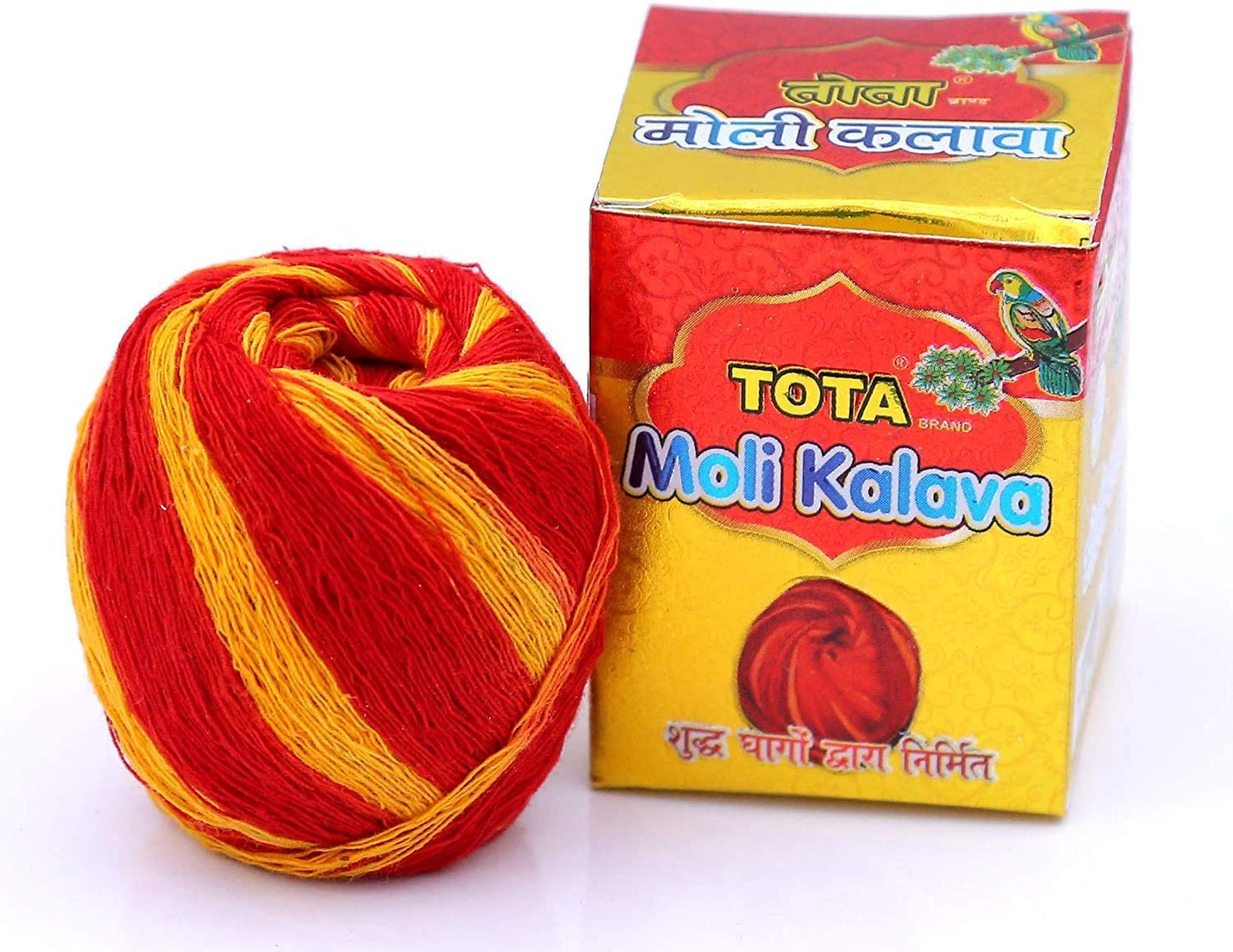 TOTA Pooja Set of Ghee Diya Batti | Roli Kumkum | Chandan Tilak Paste |Moli Kalawa Puja Items for Home (Total weight - 300 Gram)