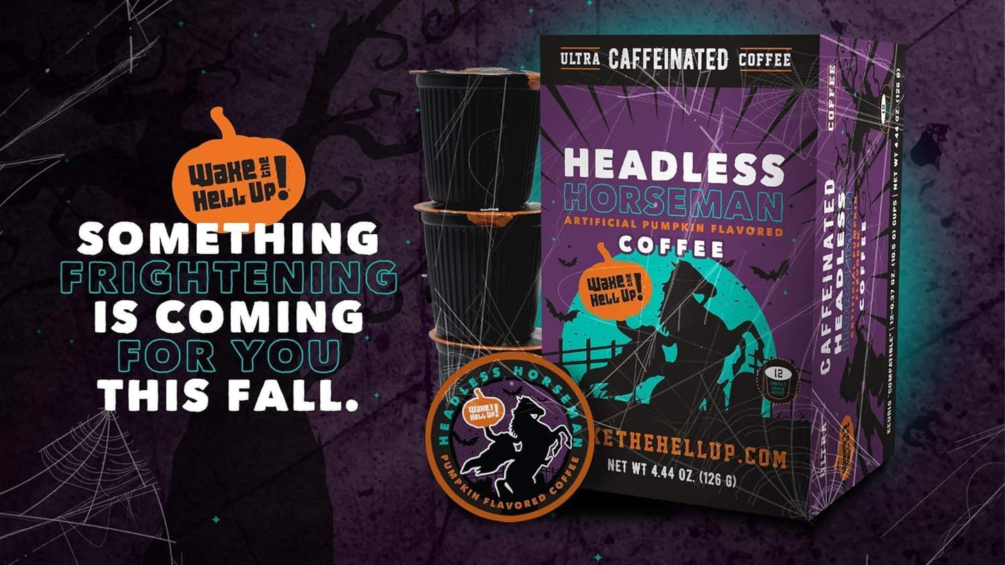 Wake The Hell Up! 12Oz Ultra-Caffeinated Pumpkin Spice Ground Coffee, Low Acid, Medium-Dark Roast