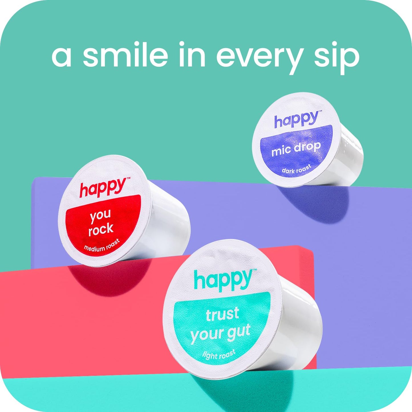 We Are Happy Light Roast Coffee Pods, 60 Count, Notes of Toasted Biscotti, Compatible with K-Cup malt-inspired, Rainforest Alliance Certified