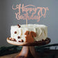Rssta i 70th Birthday Cake Topper, Rose Gold Glitter, Paper Decoration, Model XM042