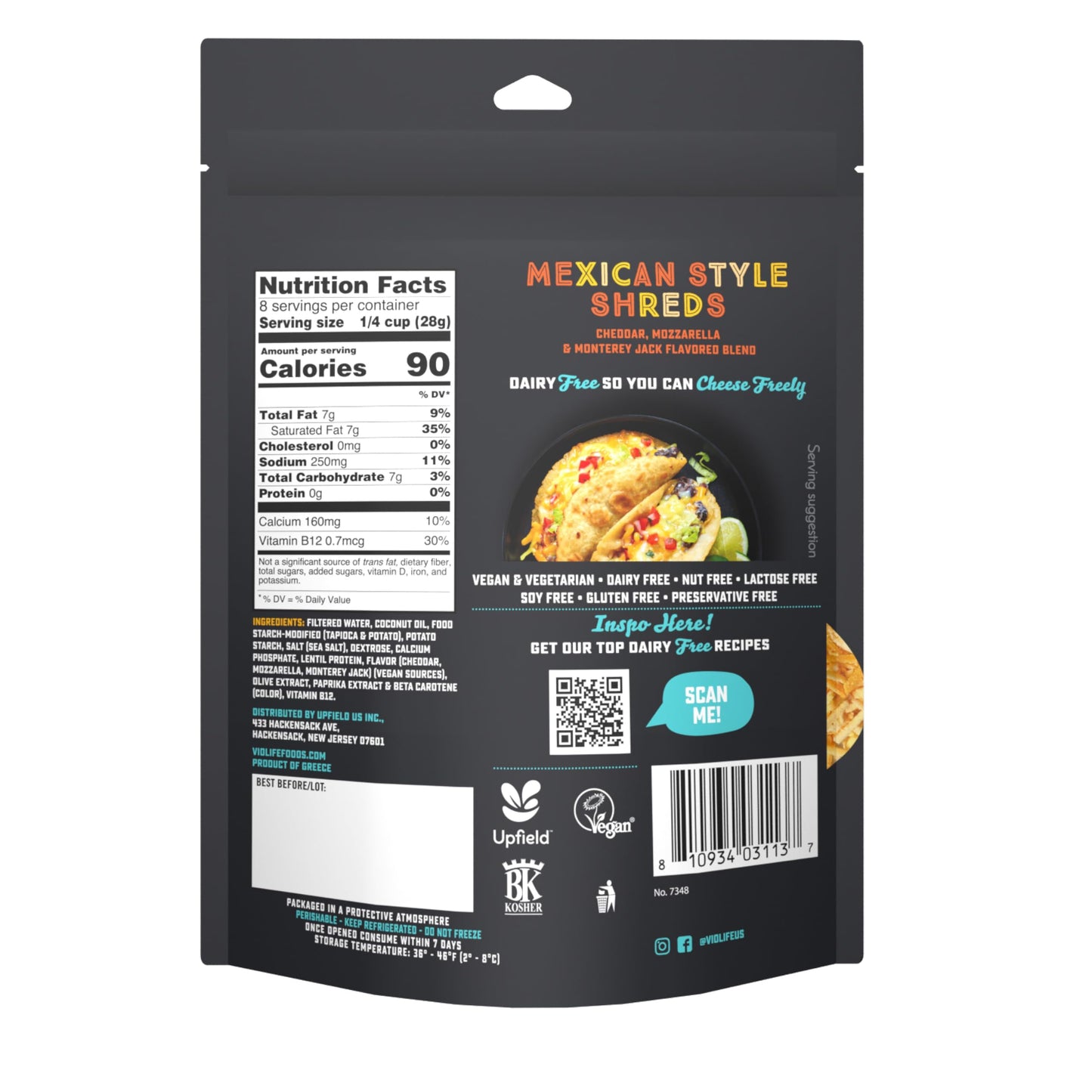 Violife Just Like Mexican Shreds, Vegan, 8 oz Bag