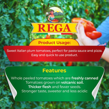 Rega San Marzano DOP Tomato Pack of 4 (28 Oz / 1 Lb 12 Oz Each), Imported From Italy