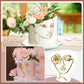 Marsui Cake Topper Set, 10 Pcs Acrylic Lady Face Toppers, 6.69 inches, Gold, Minimalist Design for Birthday and Wedding Decorations