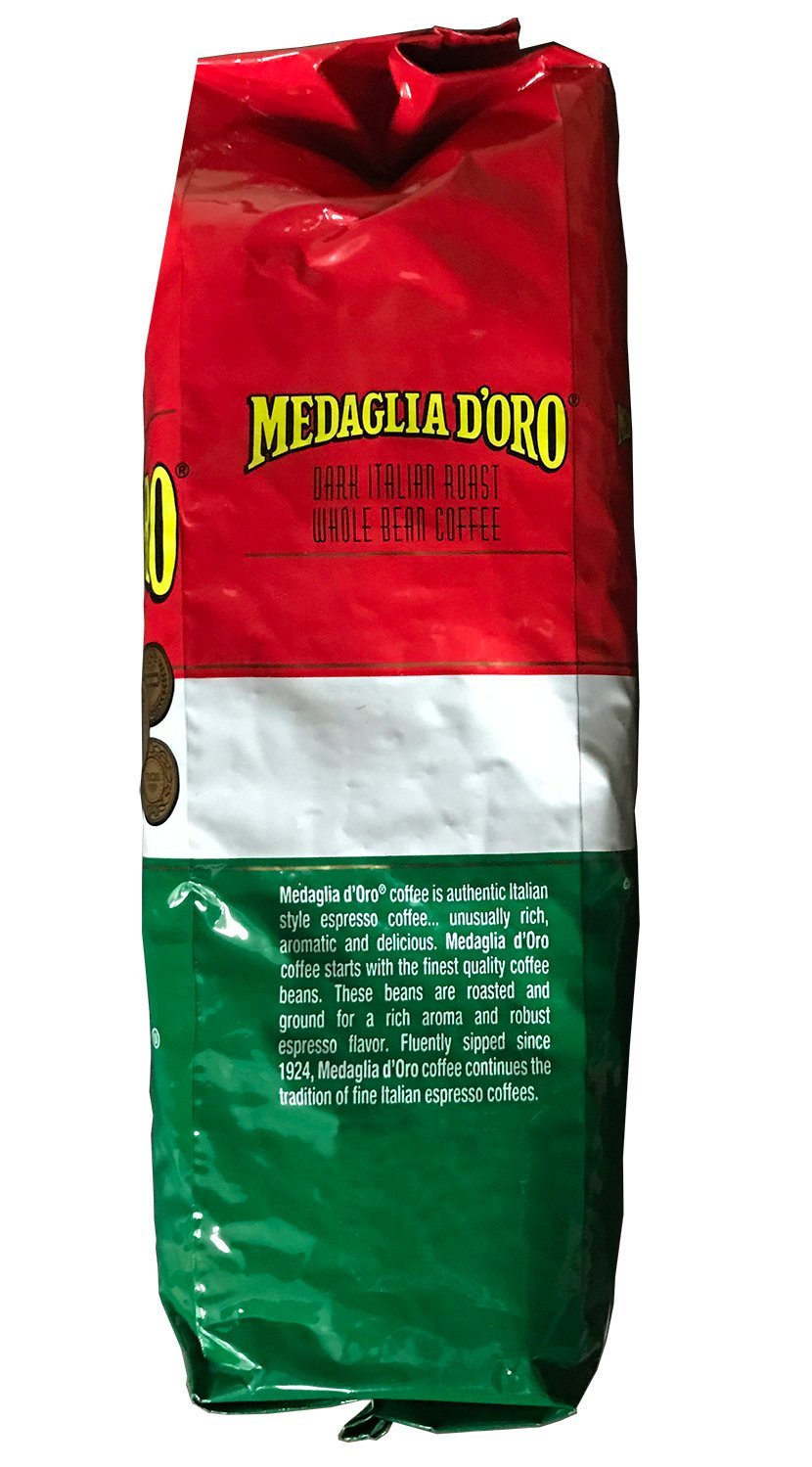 Medaglia D'Oro Whole Bean Italian Roast Espresso Coffee, 17 Ounce