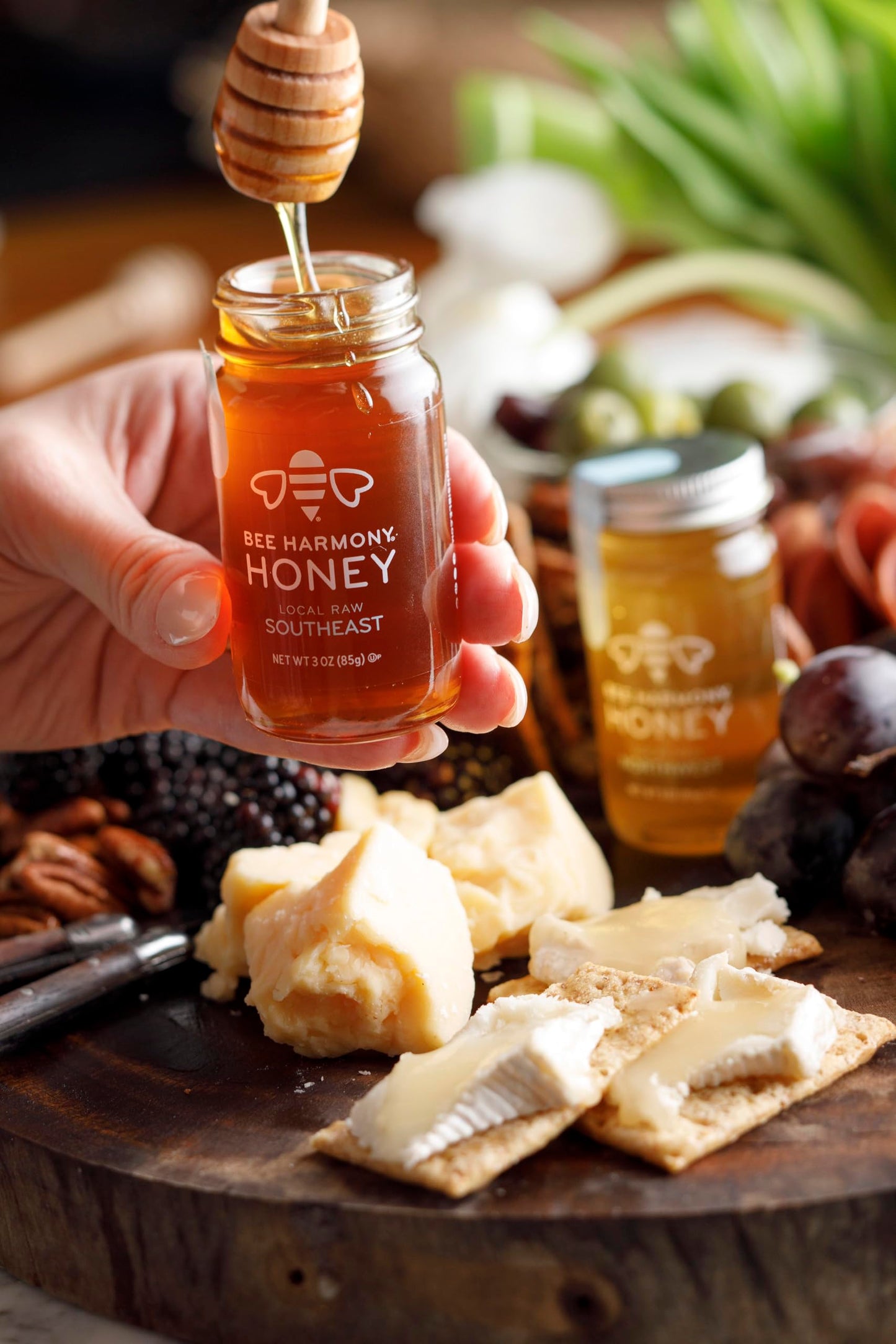 Bee Harmony Coast-To-Coast Honey Flight, Mini Honey Gift Set, 4 Jars, 3 Oz Each, Premium, Raw, Made In The Usa