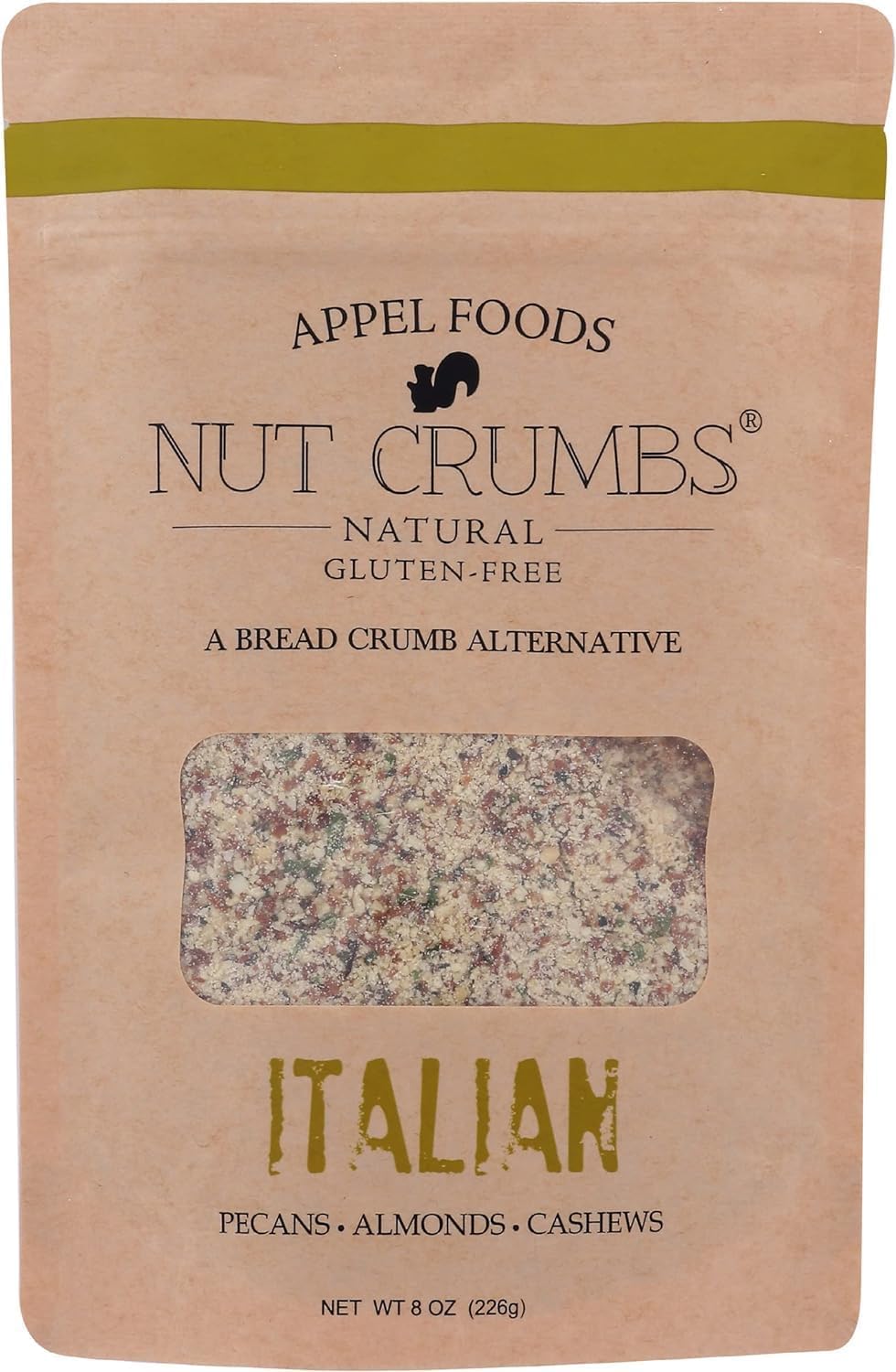 Appel Foods - Nut Crumbs - Bread Crumb Alternative - Gluten Free - Sugar Free - Low Carb - Low Sodium - Raw, Premium Nuts (Itali