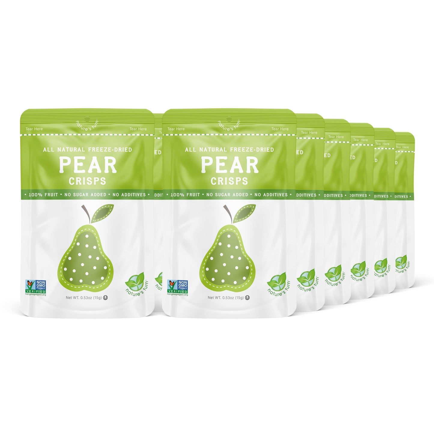 Natures Turn Freeze-Dried Fruit Snacks, Pear Crisps, Pack Of 12 (0.53 Oz Each)