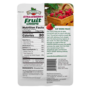 Brothers All Natural Fruit Crisp Strawberry 0.26 Ounce (Pack Of 12)