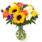 Daydream with Vase | Orange  Yellow  Green Arrangement by Arabella Bouquets | Real Fresh Flowers for Delivery  Gift for Birthday  Congratulations  Mother s Day
